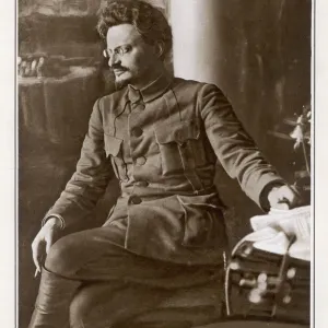 1920 Print of Leon Trotsky, Russian Communist leader