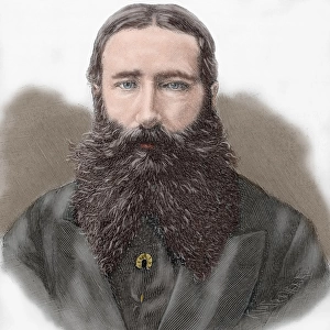Leopold II of Belgium (1835-1909). Engraving. Colored