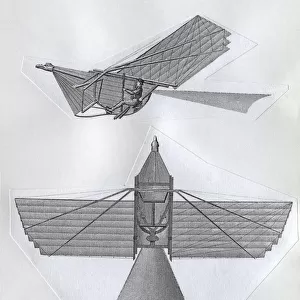 Line-Drawing of Thomas Walkers First Design for a Flyin?