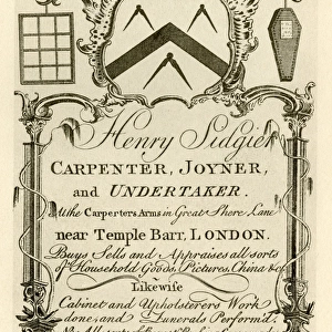 London Trade Card - Henry Sidgier, Carpenter
