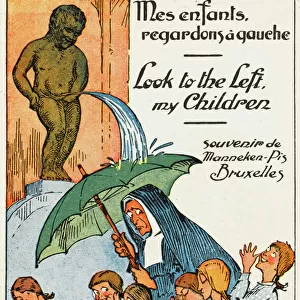 Manneken Pis Postcard Album - Nun and Children