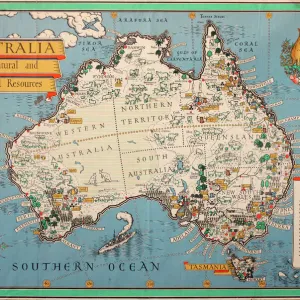 Australia Framed Print Collection: Maps