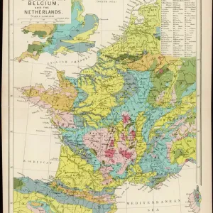 Map Print of France, Belgium and the Netherlands
