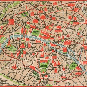 Map of Paris in 1908 Print: Geographic and Demographic Data