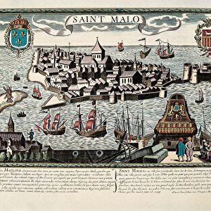 Map of Saint Malo, 17th c. Engraving