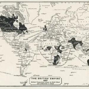 1897 British Empire World Map Print 1897 British Empire World Map Print