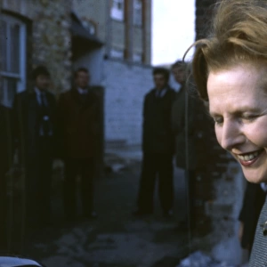 Margaret Thatcher on a visit to Cornwall
