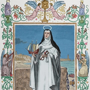 Maria de Cervello (1230-1290). Mercedarian nun. Colored