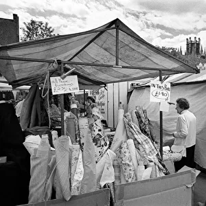 Market below Ely Cathedral