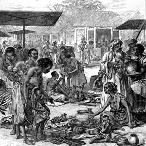 Market place at Kumasi, 1873