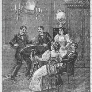 Mediumship Table Turning Print, Lyon France 1900s Mediumship Table Turning Print, Lyon France 1900s