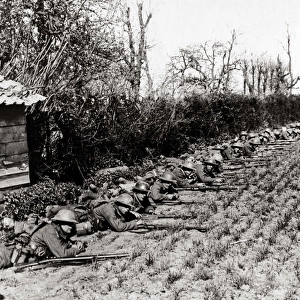 Men of a Warwickshire regiment, Western Front, WW1