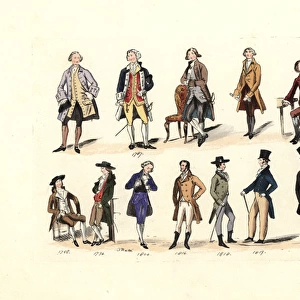 Mens fashion from 1787 to 1841, from various portraits