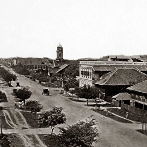 Merchant Street, Rangoon, Burma, circa 1880 (Myanmar)