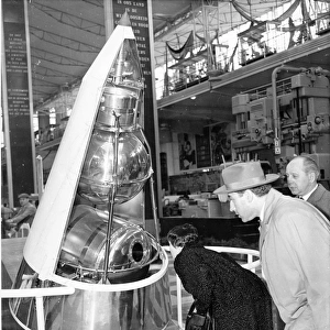 A model of Sputnik II in the Soviet Pavilion at the Brussels