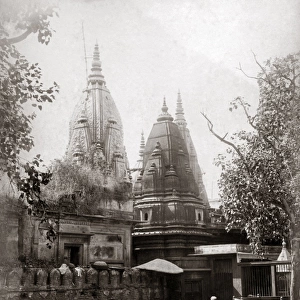 Monkey (Durga) Temple, Benares (Varanasi) India, circa 1890