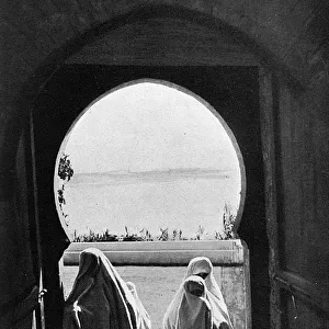 Moorish Townswomen in an Archway, Morocco