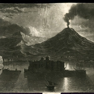 Mount Vesuvius erupting