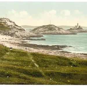 Mumbles Head Lighthouse Print, Wales, ca. 1890-1900