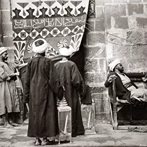Muslim men going to pray, Egypt, circa 1880. Date: circa 1880