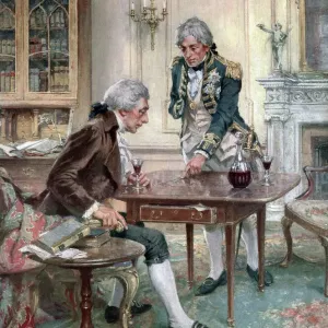 Nelson Outlining Battle Plans for Trafalgar Print, 1805 Nelson Outlining Battle Plans for Trafalgar Print, 1805