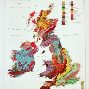 Geological Map of the British Islands Print 1941 Geological Map of the British Islands Print 1941