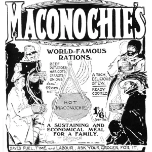 Maconochie's WW1 Stew Advertisement Print, 1917 Maconochie's WW1 Stew Advertisement Print, 1917
