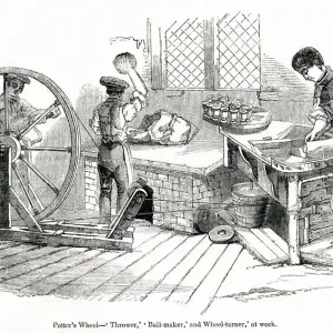 Scene at Royal Porcelain Works, Worcester Print 1843 Scene at Royal Porcelain Works, Worcester Print 1843