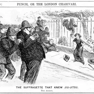 The Suffragette that knew Jiu-Jitsu - The Arrest, 1910 Print The Suffragette that knew Jiu-Jitsu - The Arrest, 1910 Print