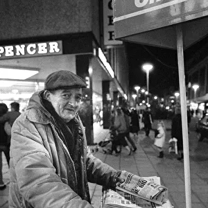 Newspaper seller, Newcastle upon Tyne