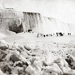 Niagara Falls, frozen in winter, circa 1890