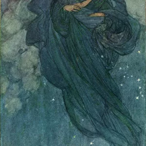 Night slid down. Illustration by Florence Harrison to Tennysons poem The Gardener s