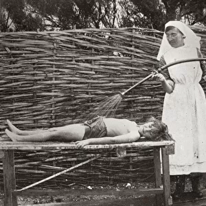 A nurse carrying out Balneotherapy - Millfield Home