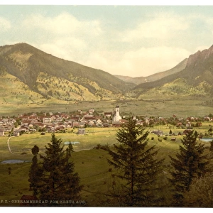 Oberammergau from Kreus (i. e. Kreuz), Upper Bavaria, Germany