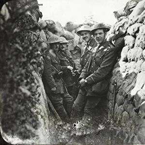 Officers of the Royal Engineers in a communication trench