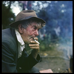 Old Gypsy Man Smoking