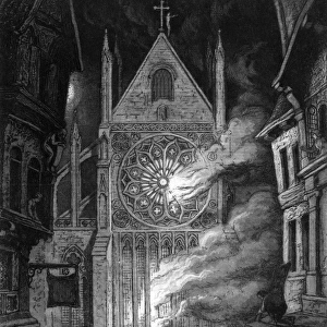Old St. Pauls Cathedral burns - The Great Fire of London