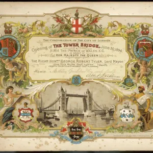 Tower Bridge Opening Invitation Print Tower Bridge Opening Invitation Print