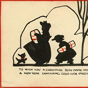 Original Artwork - Delivering Christmas presents