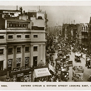 Oxford Circus and Oxford Street looking east, London