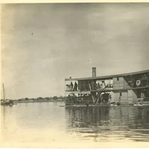 Paddle boat with war gifts, Basra, Iraq, WW1