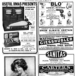 Page of adverts from The Illustrated London News, 1912