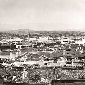 Panoramic view of Foochow, Fuzhou, China, c. 1870 s