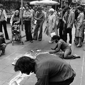 Pavement artists at work, Bonn, Germany