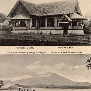 Pavilion and lake, Soekaboemi, West Java, Indonesia