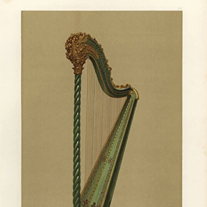 Pedal harp in green and gold owned by King George IV