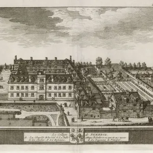 Pembroke College Print 1675 Bird's Eye View Pembroke College Print 1675 Bird's Eye View