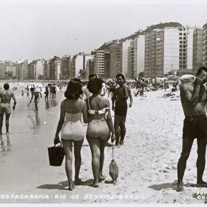 People on Copacabana Beach, Rio de Janeiro, Brazil