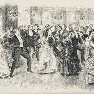 People dancing the Cotillion in a London ballroom