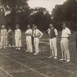 People taking part in a 100 yard race, Norwich